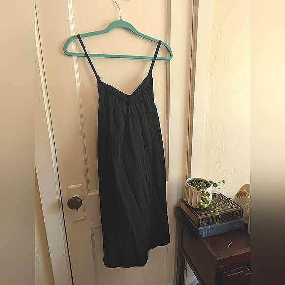 **BLACK** size 0X/X Ava & Viv plus size mod abstract print sun dress - Picture 2 of 7